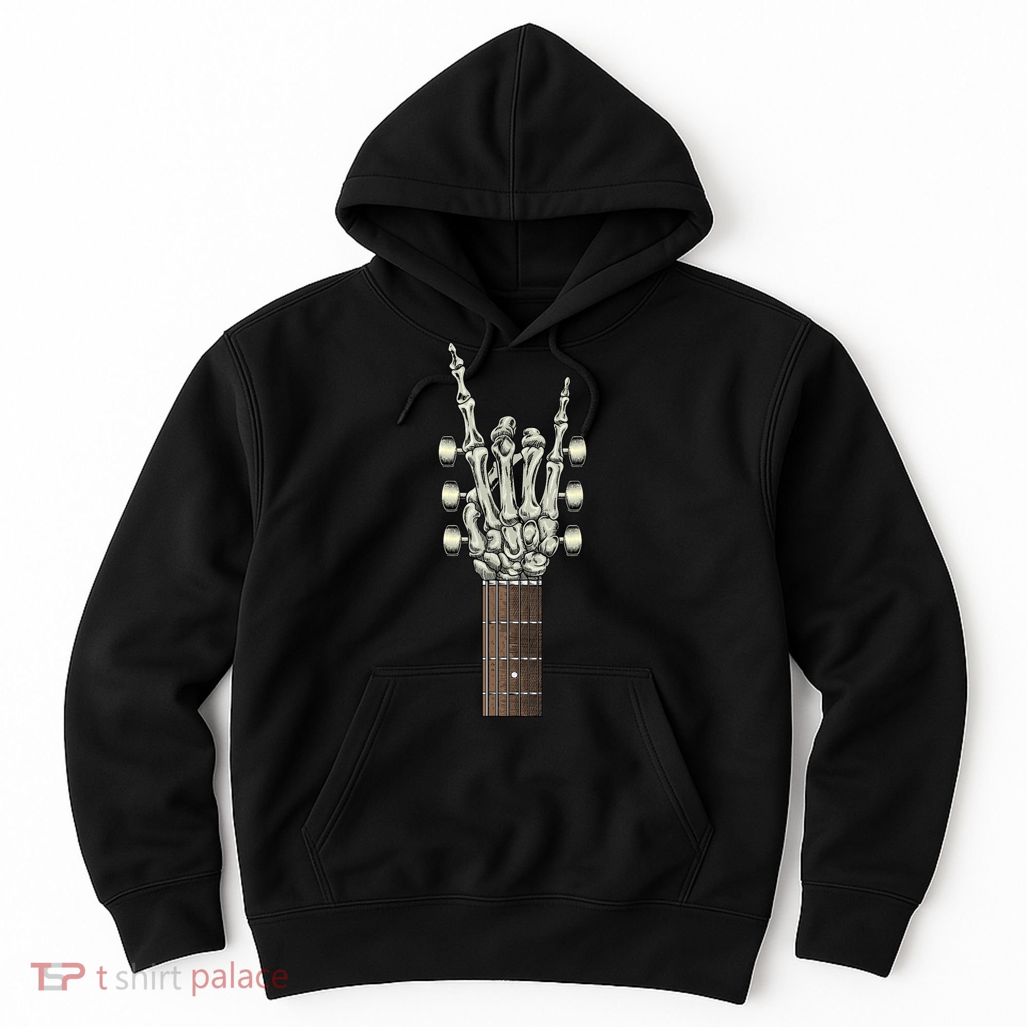 Rock On Skeleton Hand Guitar Rock & Roll Rock Band Hoodie