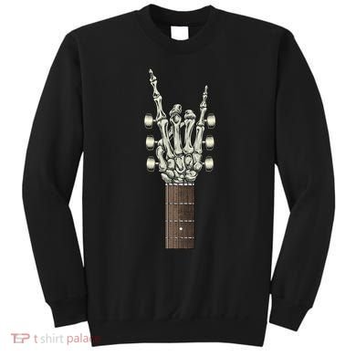 Rock On Skeleton Hand Guitar Rock & Roll Rock Band Sweatshirt