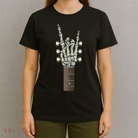 Rock On Skeleton Hand Guitar Rock & Roll Rock Band T-Shirt thumb 4