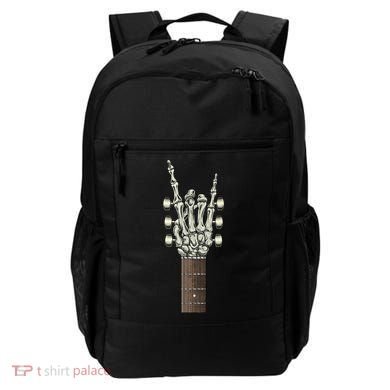 Rock On Skeleton Hand Guitar Rock & Roll Rock Band Backpack