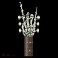 Rock On Skeleton Hand Guitar Rock & Roll Rock Band Toddler Hoodie thumb 2
