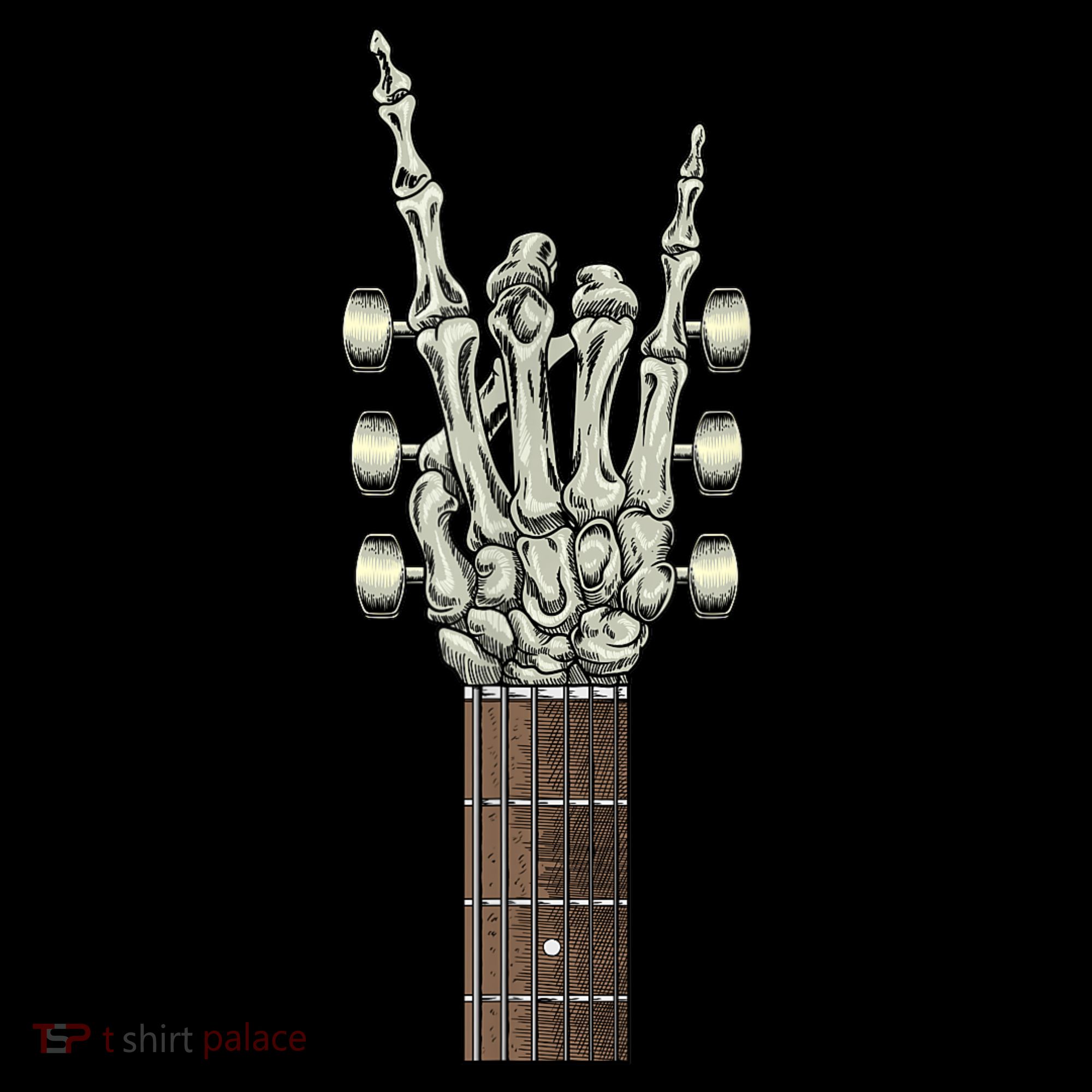 Rock On Skeleton Hand Guitar Rock & Roll Rock Band Toddler Hoodie