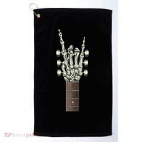 Rock On Skeleton Hand Guitar Rock & Roll Rock Band Golf Towel thumb 0