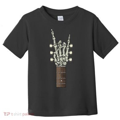 Rock On Skeleton Hand Guitar Rock & Roll Rock Band Toddler T-Shirt
