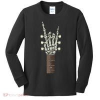Rock On Skeleton Hand Guitar Rock & Roll Rock Band Kids Long Sleeve Shirt thumb 0