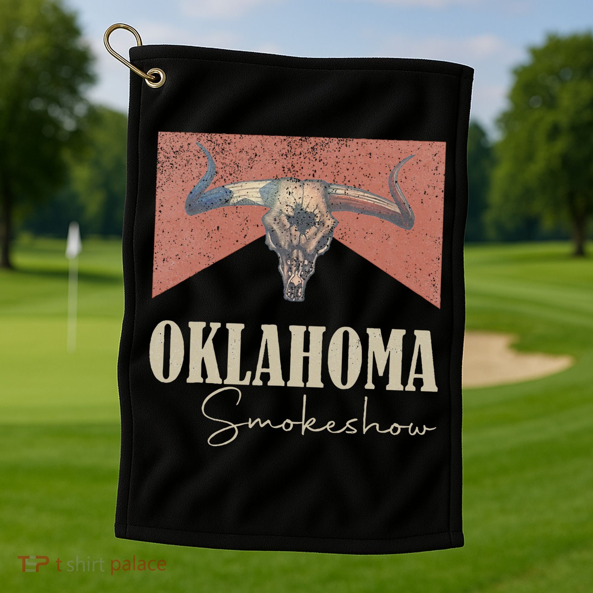 Retro Oklahoma Smokeshow Western Golf Towel