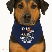 Rip Oj Simpson 1947 2024 USA-Made Doggie Bandana thumb 1