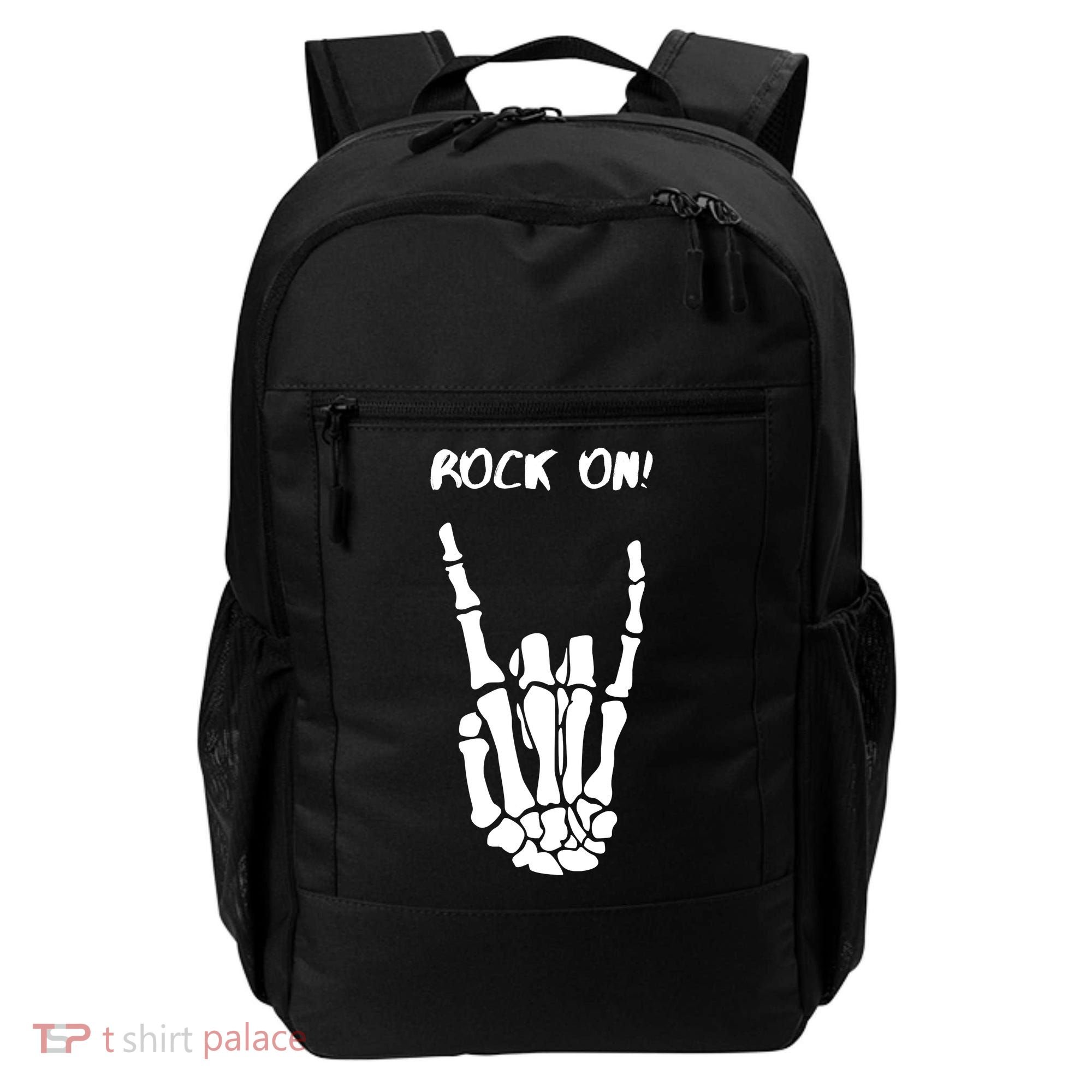 Rock On Skeleton Rock And Roll Halloween Costume Idea Backpack