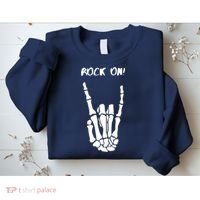 Rock On Skeleton Rock And Roll Halloween Costume Idea Sweatshirt thumb 2
