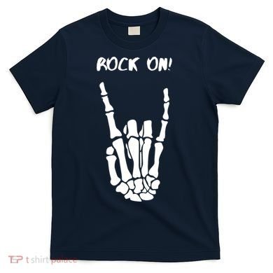 Rock On Skeleton Rock And Roll Halloween Costume Idea T-Shirt
