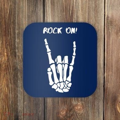 Rock On Skeleton Rock And Roll Halloween Costume Idea Coaster
