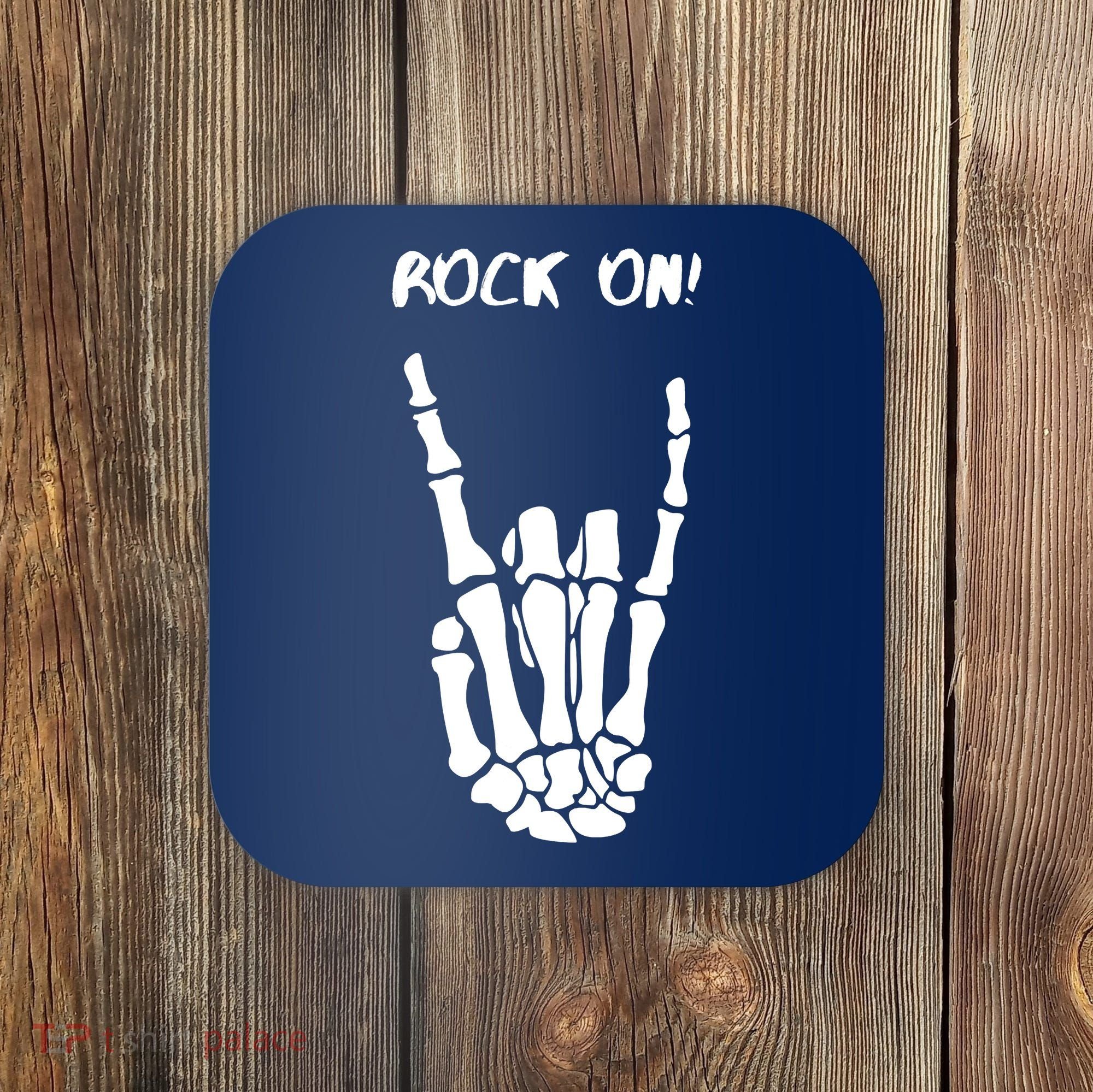 Rock On Skeleton Rock And Roll Halloween Costume Idea Coaster