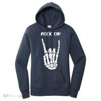 Rock On Skeleton Rock And Roll Halloween Costume Idea Women's Hoodie thumb 0