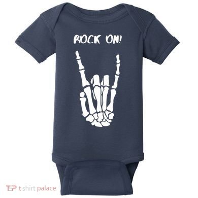 Rock On Skeleton Rock And Roll Halloween Costume Idea Baby Bodysuit