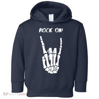 Rock On Skeleton Rock And Roll Halloween Costume Idea Toddler Hoodie