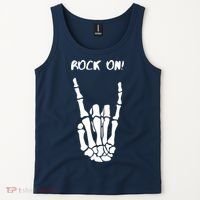 Rock On Skeleton Rock And Roll Halloween Costume Idea Tank Top thumb 2
