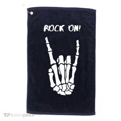 Rock On Skeleton Rock And Roll Halloween Costume Idea Golf Towel