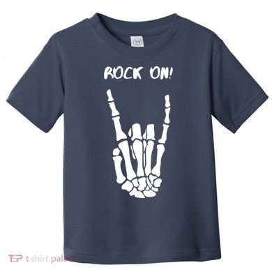 Rock On Skeleton Rock And Roll Halloween Costume Idea Toddler T-Shirt
