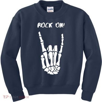 Rock On Skeleton Rock And Roll Halloween Costume Idea Kids Sweatshirt
