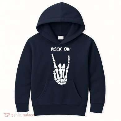 Rock On Skeleton Rock And Roll Halloween Costume Idea Kids Hoodie