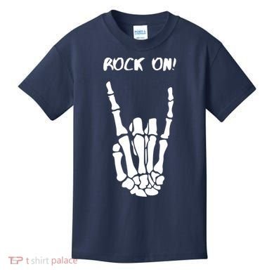 Rock On Skeleton Rock And Roll Halloween Costume Idea Kids T-Shirt