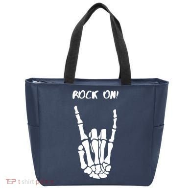 Rock On Skeleton Rock And Roll Halloween Costume Idea Tote Bag