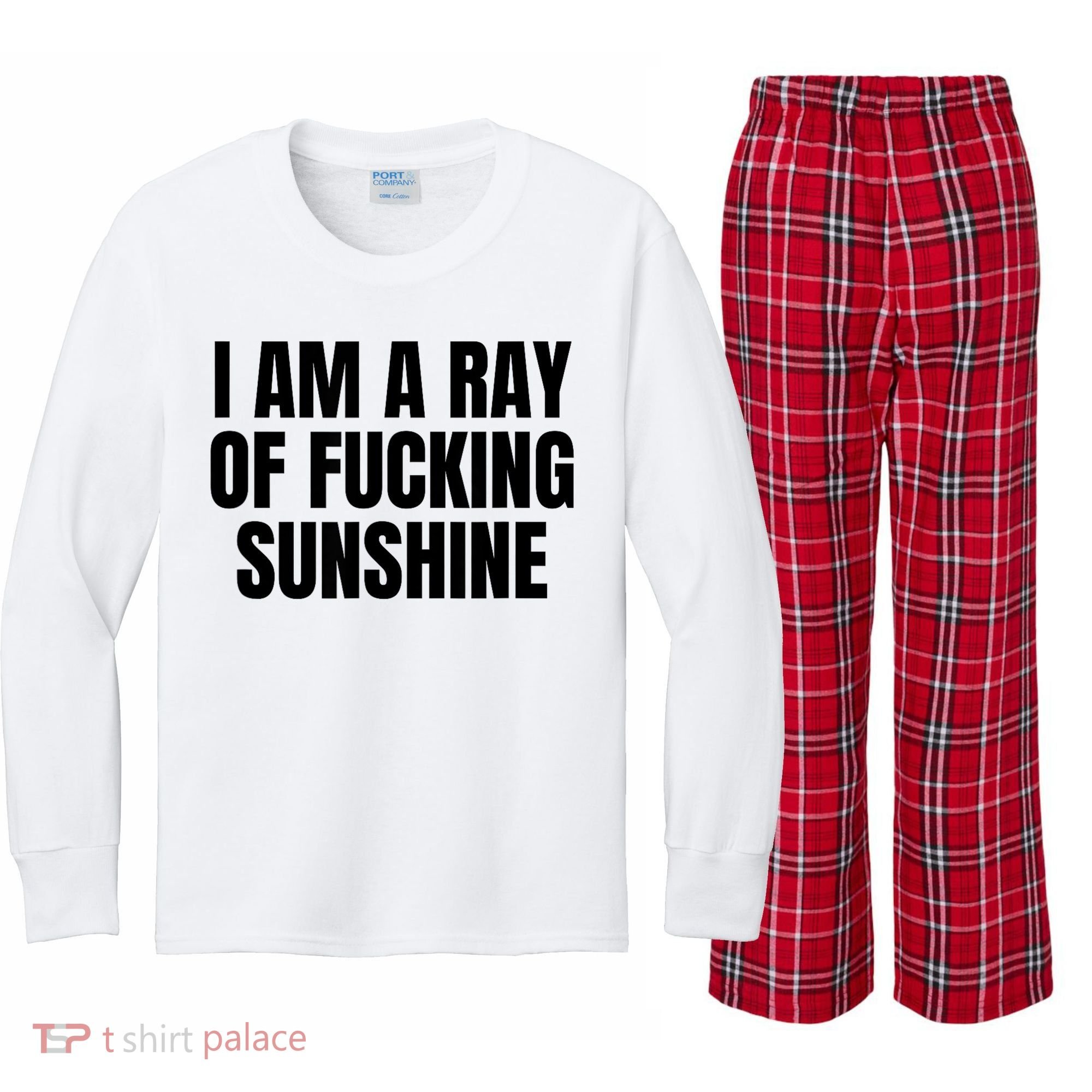 Ray Of Sunshine Kids Long Sleeve Plaid Pajama Set