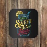 Raised On Sweet Tea & Jesus Southern Pride Iced Tea Coaster thumb 0