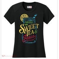 Raised On Sweet Tea & Jesus Southern Pride Iced Tea Women's Cooling Performance Crew T-Shirt thumb 0