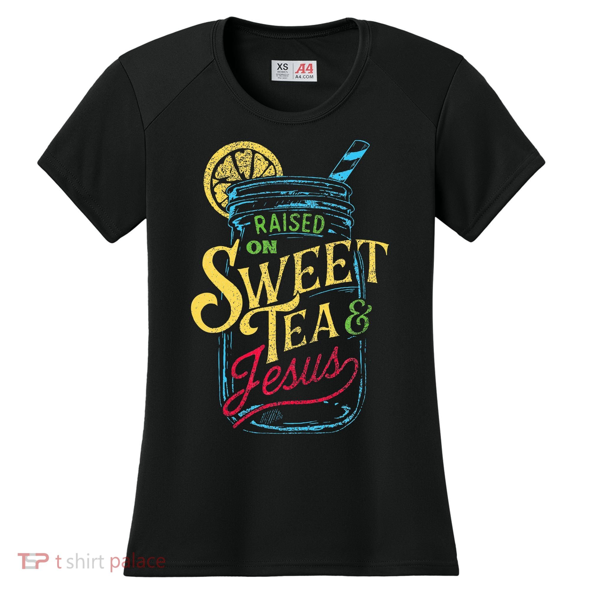 Raised On Sweet Tea & Jesus Southern Pride Iced Tea Women's Cooling Performance Crew T-Shirt