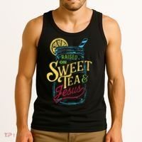 Raised On Sweet Tea & Jesus Southern Pride Iced Tea Tank Top thumb 3