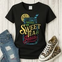 Raised On Sweet Tea & Jesus Southern Pride Iced Tea Women's T-Shirt thumb 3