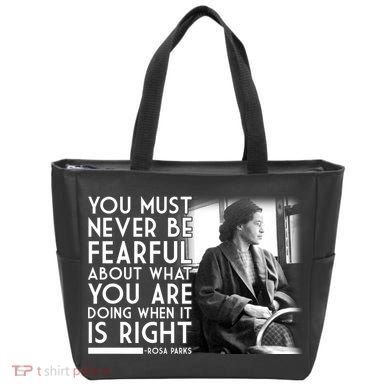 Rosa Parks Never be Fearful Black History Tote Bag