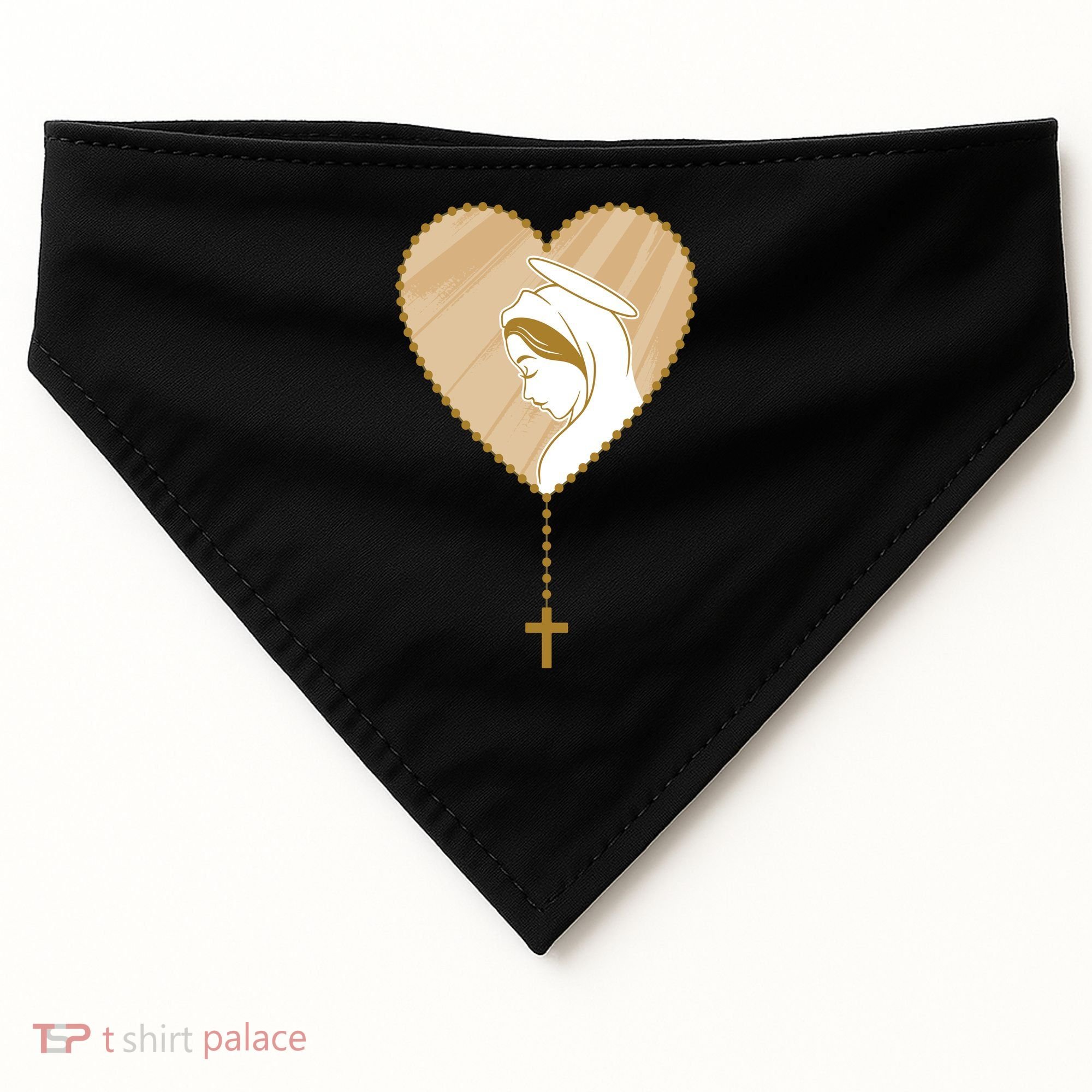 Rosary Virgin Mary USA-Made Doggie Bandana
