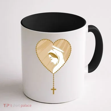 Rosary Virgin Mary Coffee Mug back
