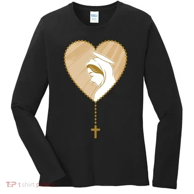 Rosary Virgin Mary Women's Long Sleeve Shirt