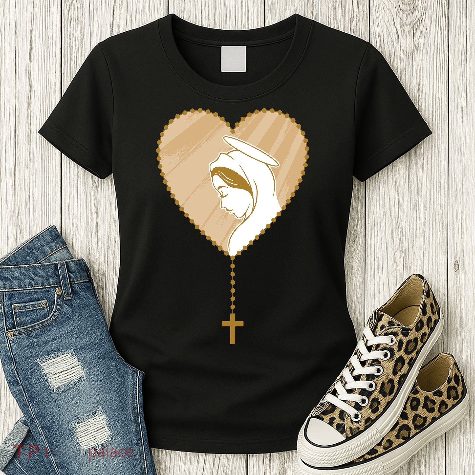 Rosary Virgin Mary Women's T-Shirt