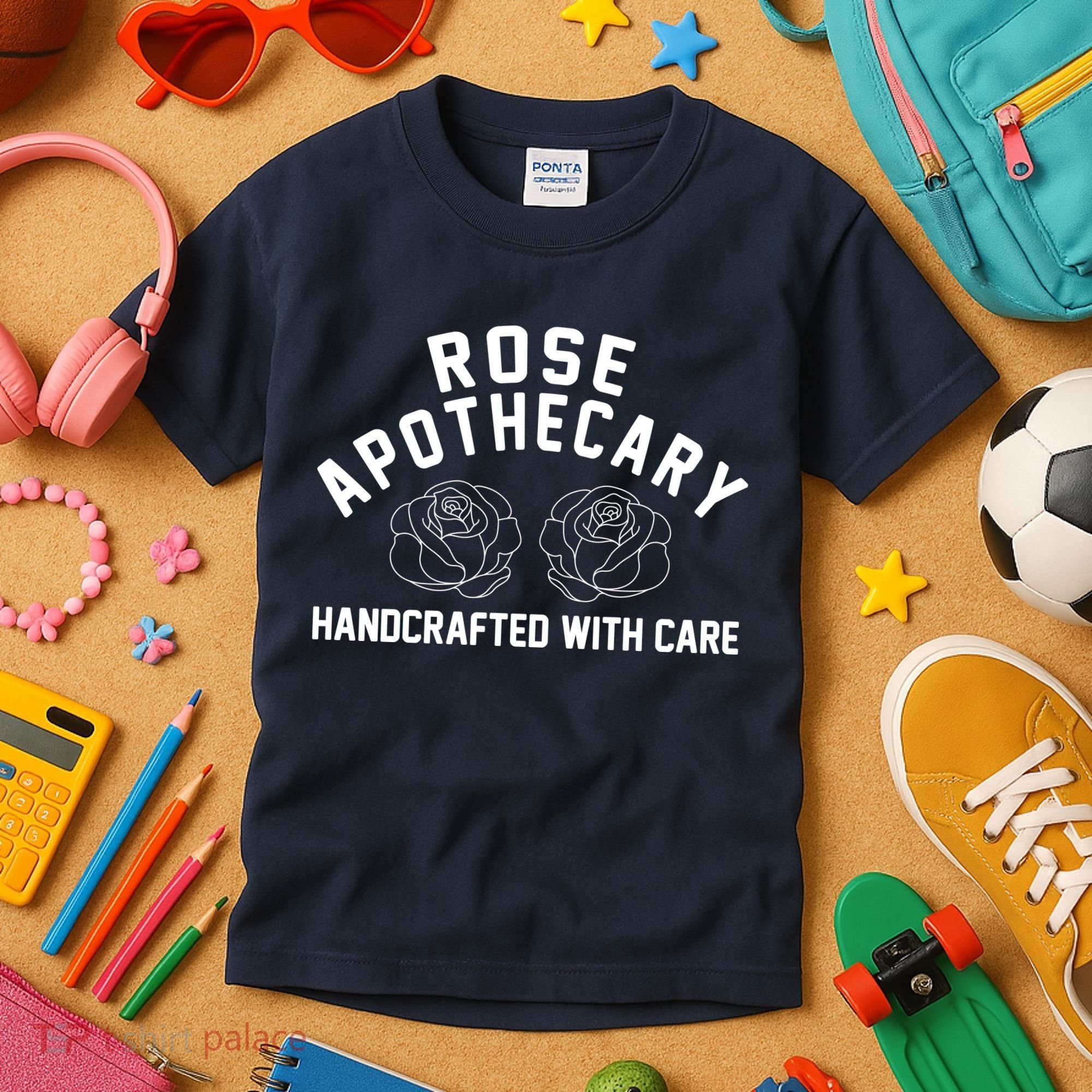 Rose Apothecary Handcrafted With Care Kids T-Shirt