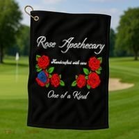 Rose Apothecary Handcrafted With Care One Of A Kind Golf Towel thumb 1