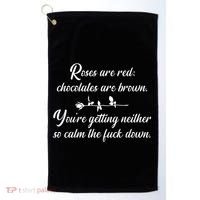 Rose Are Red Chocolates Are Brown Golf Towel thumb 0