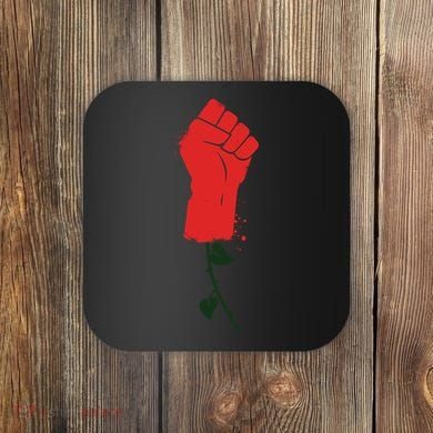 Rose Fist Women's Rights Coaster