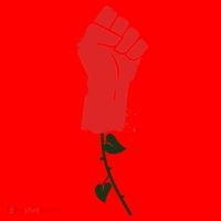 Rose Fist Women's Rights Santa Hat thumb 1