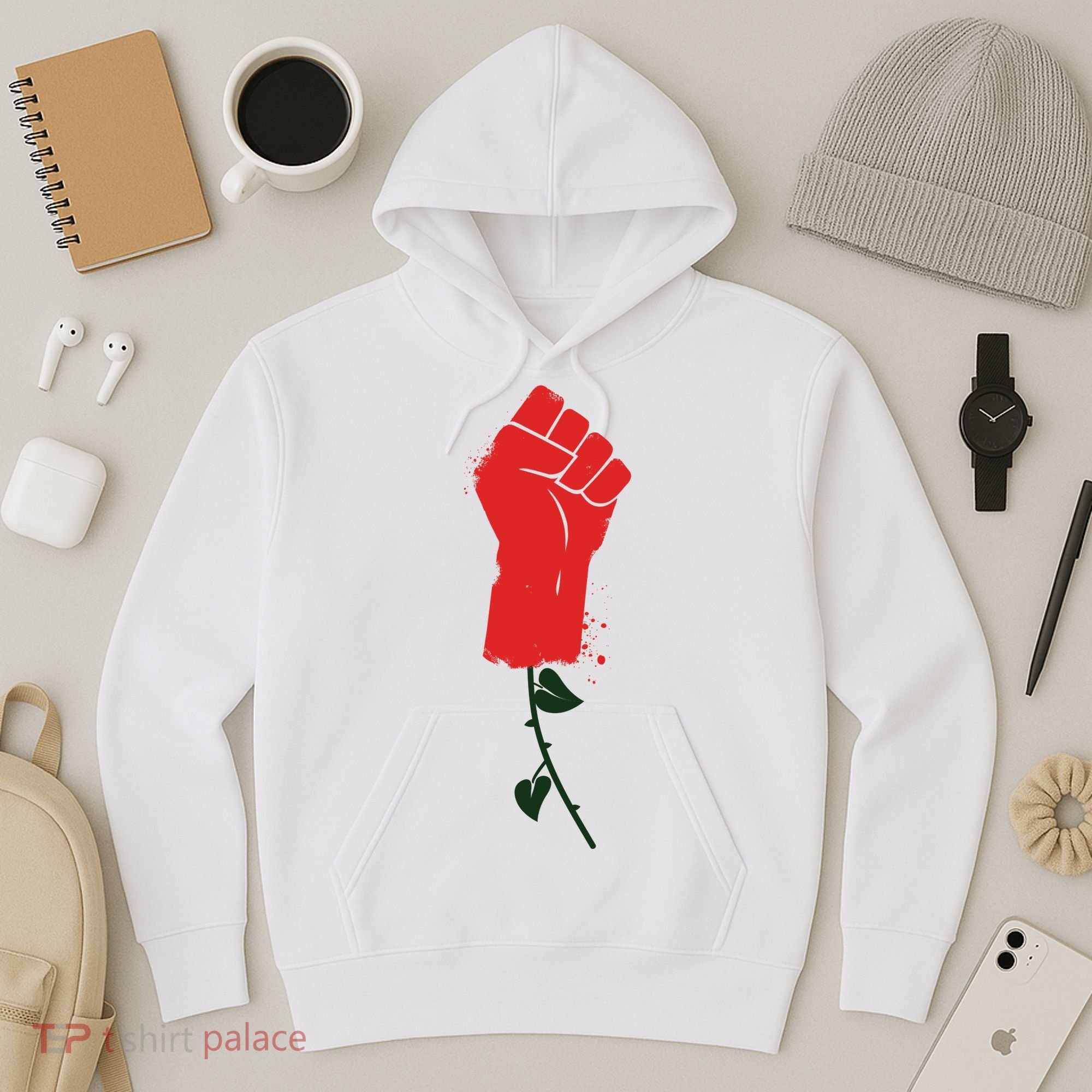 Rose Fist Women's Rights Hoodie