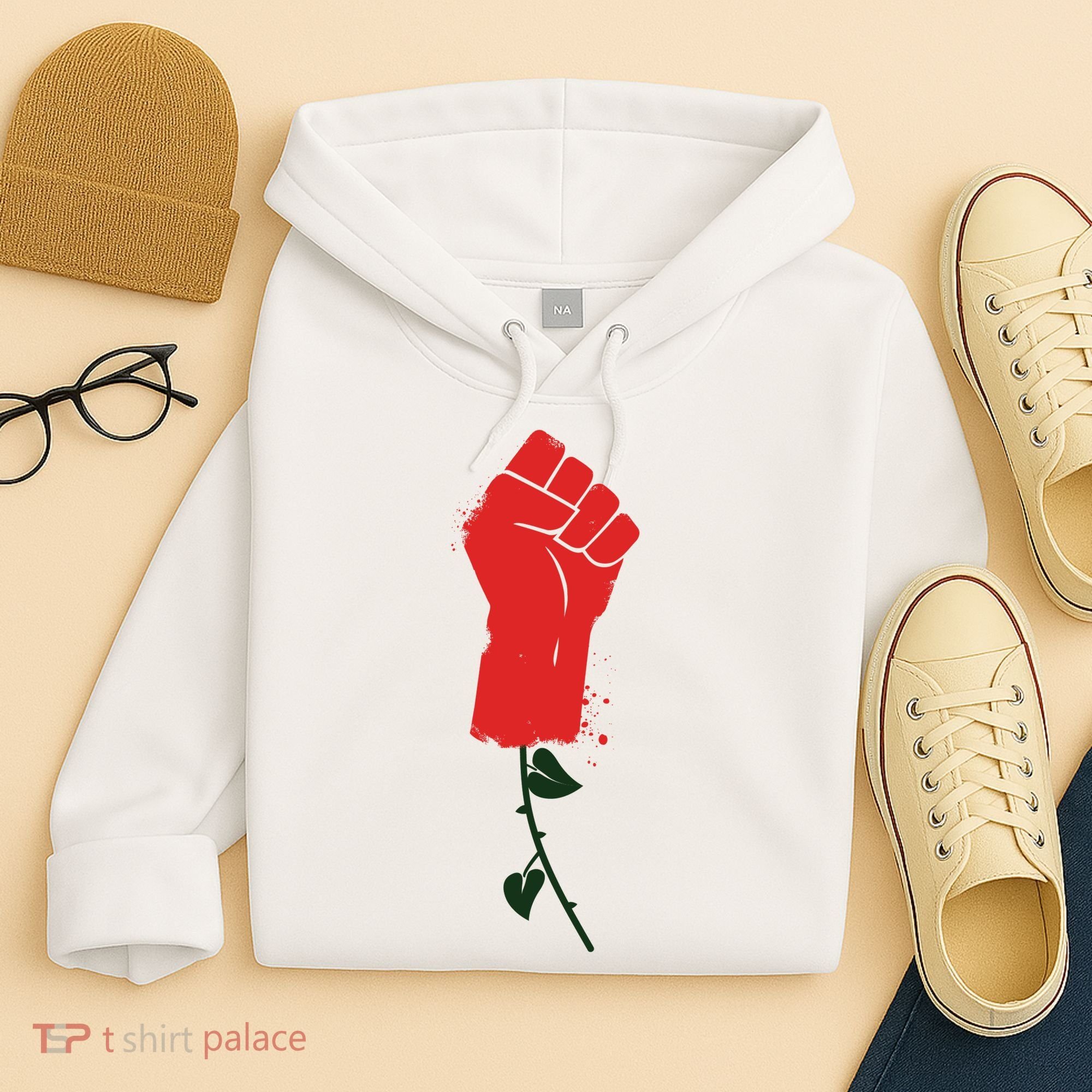 Rose Fist Women's Rights Hoodie