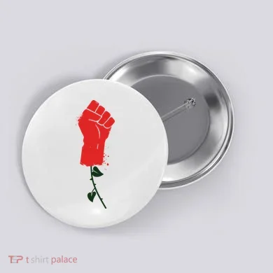 Rose Fist Women's Rights Button