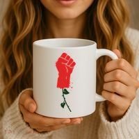Rose Fist Women's Rights Coffee Mug thumb 3