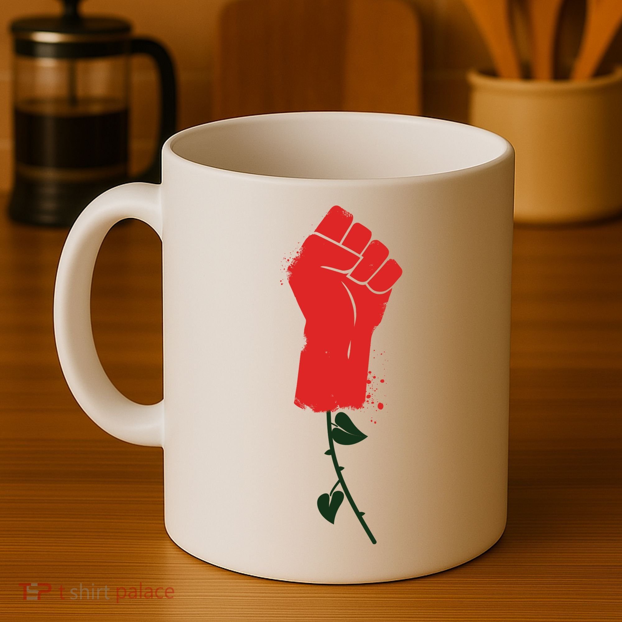 Rose Fist Women's Rights Coffee Mug