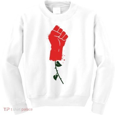 Rose Fist Women's Rights Kids Sweatshirt