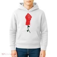 Rose Fist Women's Rights Kids Hoodie thumb 4