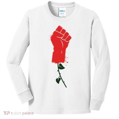Rose Fist Women's Rights Kids Long Sleeve Shirt